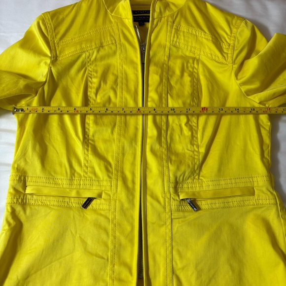 Jones New York Jacket Long Sleeve Stretch Lightweight Yellow Size X-Small Petite - Picture 10 of 13